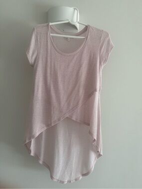 Express Light Pink Short-Sleeve High-Low Tunic